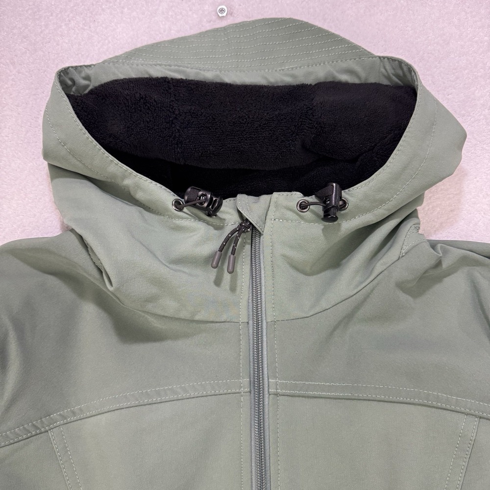 Iceberg Outerwear Jacket Women M Sage Green Fleece Lined Hooded 2230 AH-29 - Picture 5 of 10